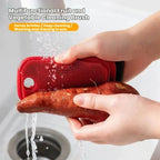 Flexible Fruit Vegetable Cleaning Brush Silicone 2-in-1 Crevice Brush with Scraper Hangable Kitchen Cleaning Brush