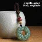 Exquisite Double-sided Carved Jade Safety Buckle Brave Troops Keyring Wealth Transfer Handcrafted Retro Carved Pendant Necklace