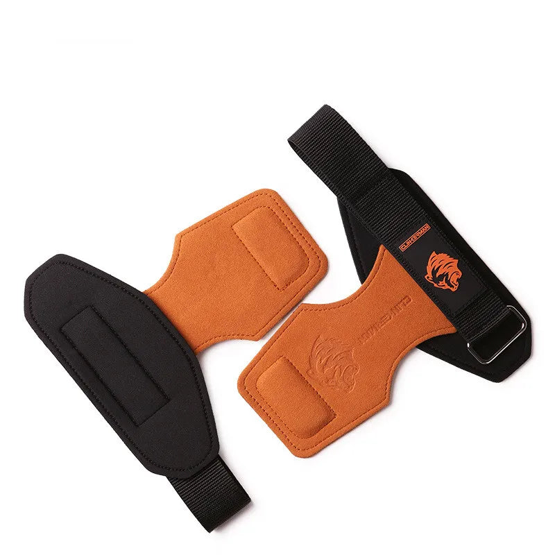 2PCS Gym Palm Protector Weightlifting Fitness Glove Stamping Bear Head Lifting Strap for Deadlifts Rowing Pull-Up Various Sports