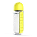 Portable 2 in 1 Medicine Box Water Cup Sports Plastic Water Bottle Combine Daily Pill Boxes Organizer Drinking Bottles