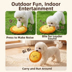 Soft Dog Plush Flying Disc Cartoon Bite-Resistant Interactive Dog Throw Toy Teeth Grinding Chew Resistant Pet Teeth Cleaning Toy