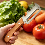 Multi-Functional Stainless Steel Peeler with Wooden Handle, Durable Smooth Kitchen Gadget for Fruits and Vegetables Peeling Slic