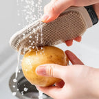 Flexible Fruit Vegetable Cleaning Brush Silicone 2-in-1 Crevice Brush with Scraper Hangable Kitchen Cleaning Brush