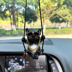 Car Interior Accessories Resin Trend Sunglasses Necklace Swing Bulldog Auto Rearview Mirror Pendant For Car Decoration Products