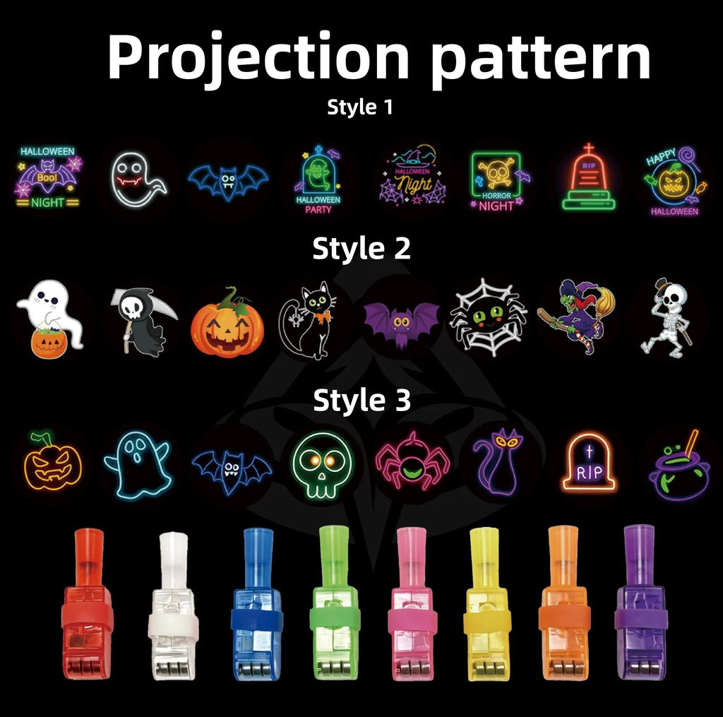 Halloween Finger Ghost LED Projector Light Toys, Glow in the Dark Party Favors for Kids, Fun Trick or Treat Goodie Bag Stuffers, Novelty Holiday Gifts for Boys and Girls
