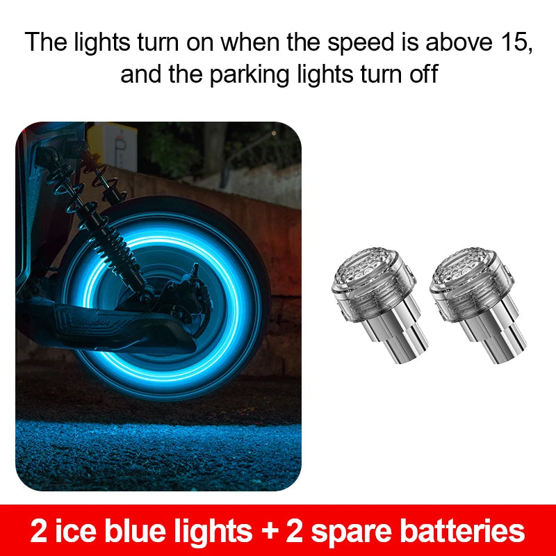 1PC Car Motorcycle Bicycle Tire Valve Caps Light LED Neon Flash Lamp Waterproof Tyre Universal Wheel Lights Car Accessorie