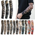 8Pcs Tattoo Sleeves Summer Men Women UV Protection Cooling Sleeves Temporary Full Arm Tattoo Sleeves Driving Fishing Arm Sleeves