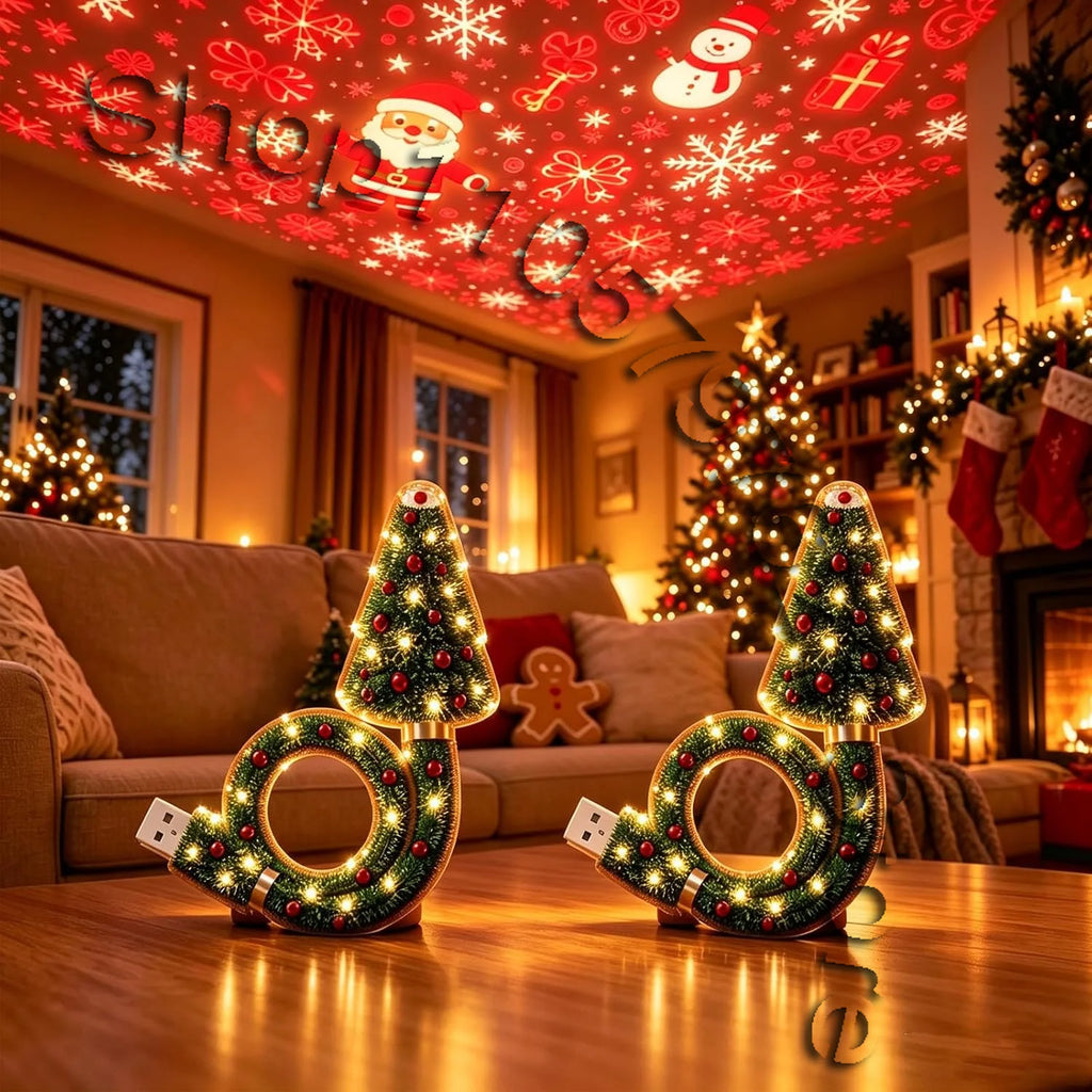 Portable Christmas LED Projection Lamp,Projetor Natal, Home Indoor Holiday Party Decor Ambient Light
