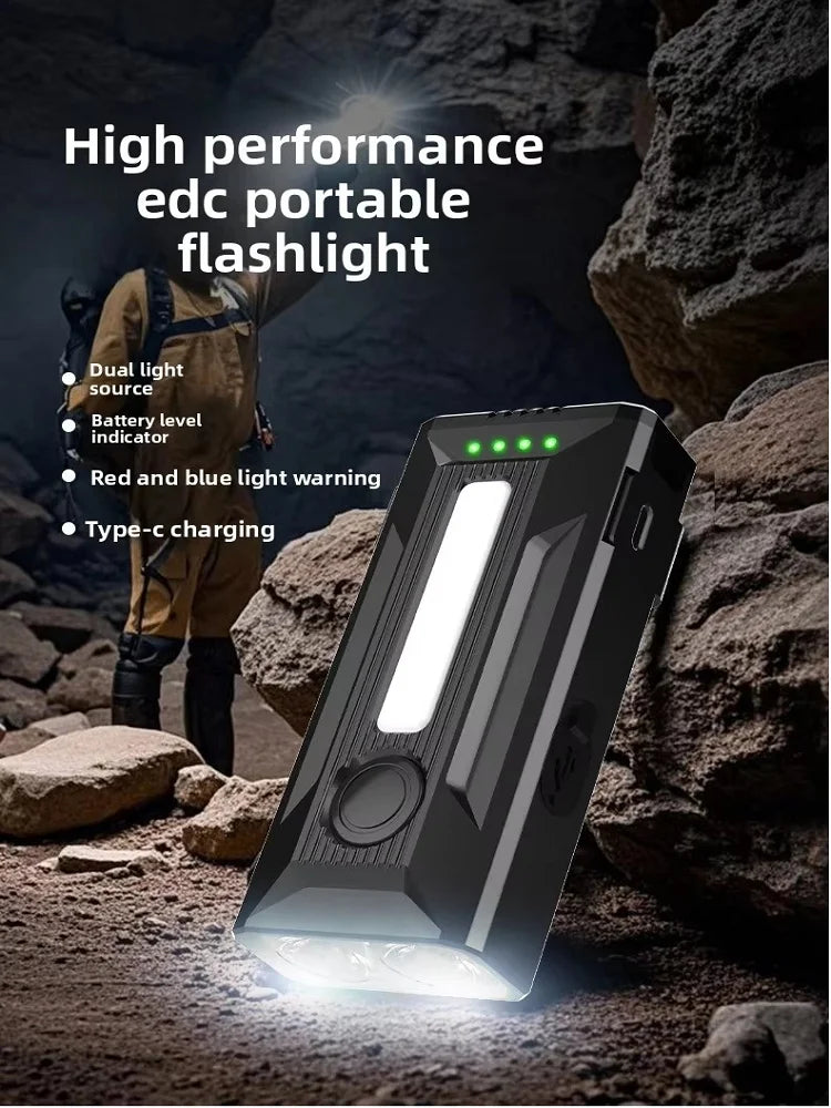 Magnetic small flashlight, portable outdoor high-brightness flashlight, side COB work light wholesale flashlight