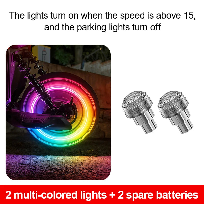 1PC Car Motorcycle Bicycle Tire Valve Caps Light LED Neon Flash Lamp Waterproof Tyre Universal Wheel Lights Car Accessorie
