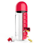 Portable 2 in 1 Medicine Box Water Cup Sports Plastic Water Bottle Combine Daily Pill Boxes Organizer Drinking Bottles