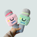 Microphone Plush Seat Belt Shoulder Pad, Cute Cartoon Doll Car Seatbelt Cover, Soft Stuffed Auto Decor Hanging Ornament