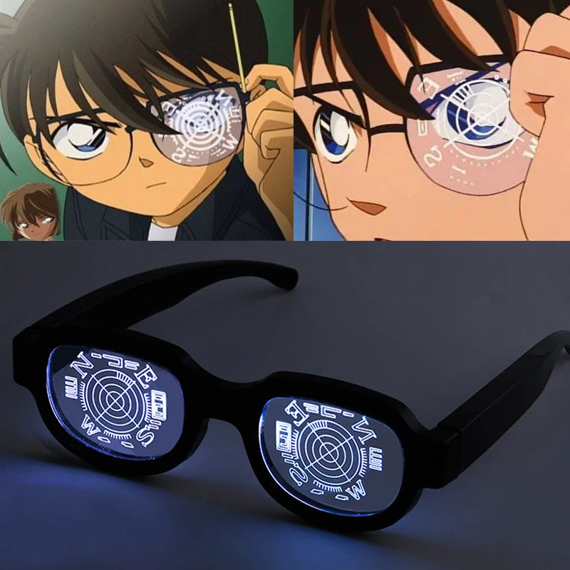 Detective Conan LED Light Up Glasses Anime Cosplay Props Luminous Eyewear For Halloween Party Rave Bar Live Show Secondary image