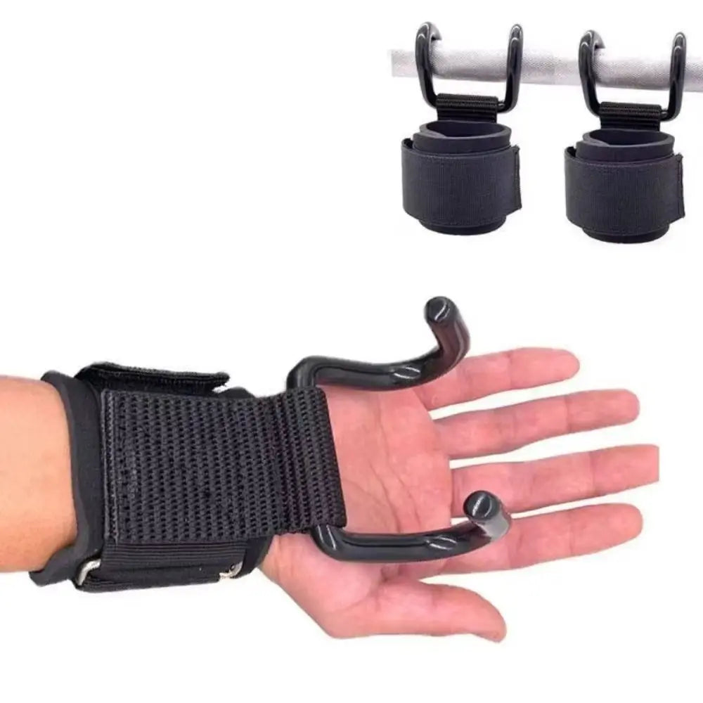 2PCS Adjustable Grips Weight Lifting Hooks Black Wrist Strength Workout Weightlifting Straps Fitness Accessories Fitness Hooks