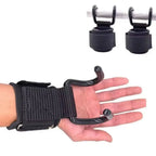 2PCS Adjustable Grips Weight Lifting Hooks Black Wrist Strength Workout Weightlifting Straps Fitness Accessories Fitness Hooks