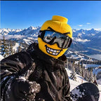 Outdoor Tricky Props Riding Windproof Skiing Face Cover 3D Simulation Funny Yellow Building Block Human Mask